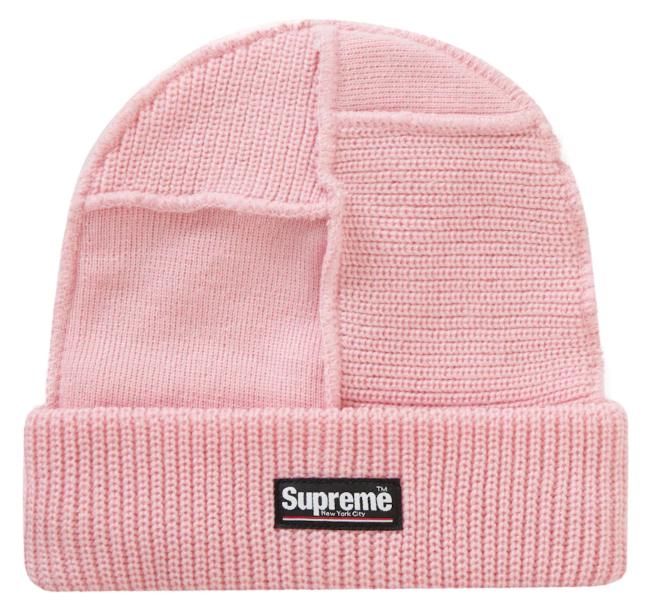 Supreme Pink Paneled Seam Beanie
