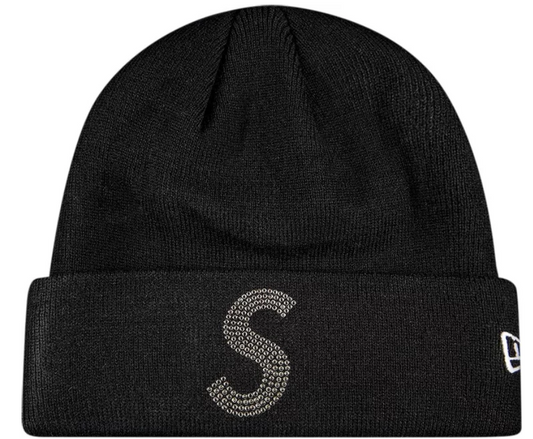 Supreme New Era Black Swarovski S Logo Beanie