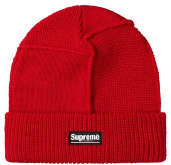 Supreme Paneled Seam Red Beanie