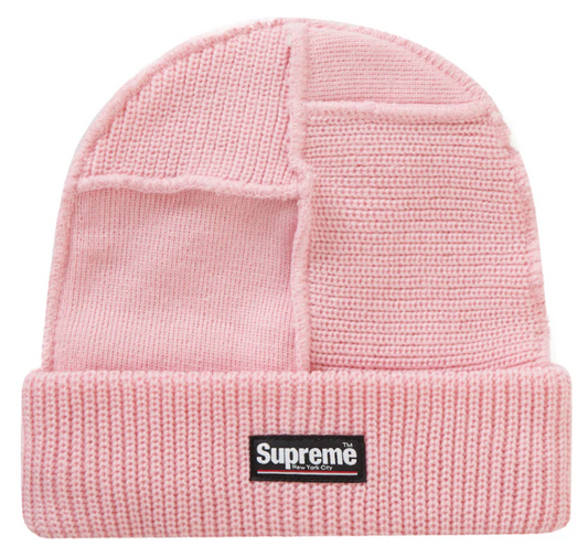 Supreme Pink Paneled Seam Beanie