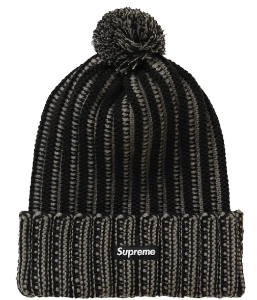 Supreme Black Contrast Stripe Beanie